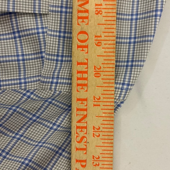 Orvis Blue Long Sleeve Men's Vented Small Check Chest Pocket - Picture 3 of 9